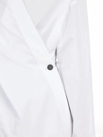 Ferragamo Asymmetric Closure Shirt In White