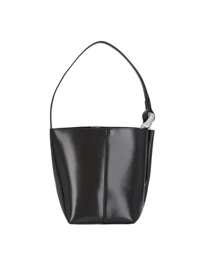 Jw Anderson Shoulder Bag With Metal Hardware And Seam Detailing In Black