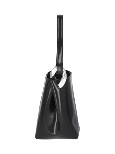 Jw Anderson Shoulder Bag With Metal Hardware And Seam Detailing In Black