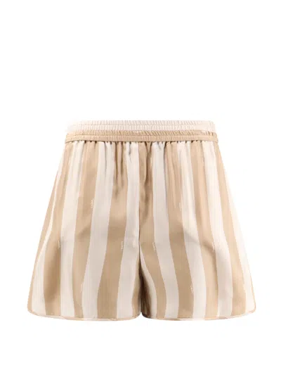 Shop Fendi Pequin Silk Shorts