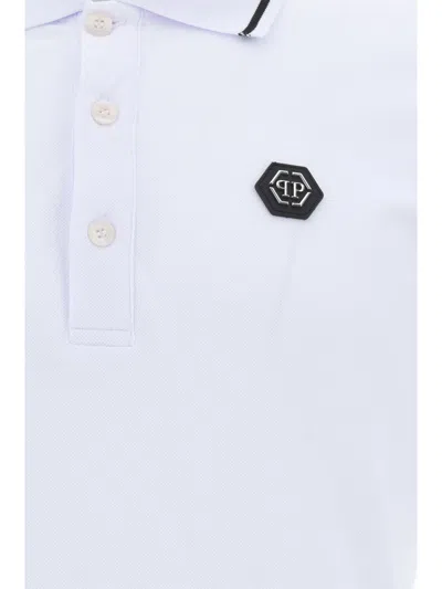 Shop Philipp Plein Polo Shirt Ss In White