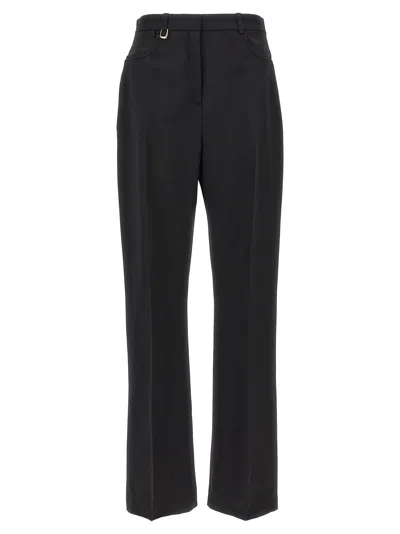 Jacquemus High-waisted Straight Leg Trousers With Buckle Detail And Silhouette In Black