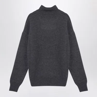 Shop Ami Alexandre Mattiussi Ami Paris Ami De Coeur Turtleneck In Grey