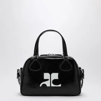 Shop Courrèges Reedition Bowling Bag Patent In Black