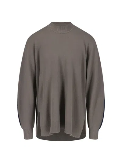 Issey Miyake Framework Knit Sweater In Grey