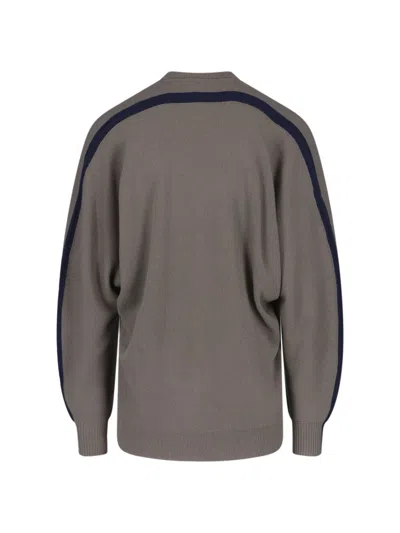 Issey Miyake Framework Knit Sweater In Grey