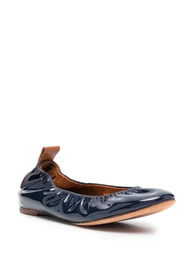 Lanvin Womens Navy Ballerina Patent-leather Pumps In Blue