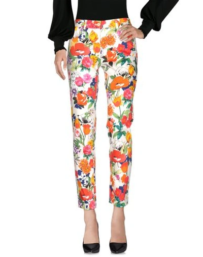 Shop Moschino Casual Pants In Ivory