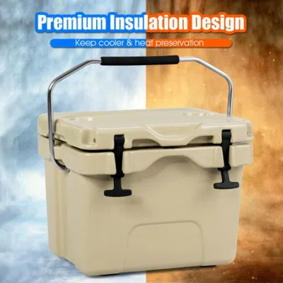 Hivvago 16 Quart 24-can Capacity Portable Insulated Ice Cooler With 2 Cup Holders-blue