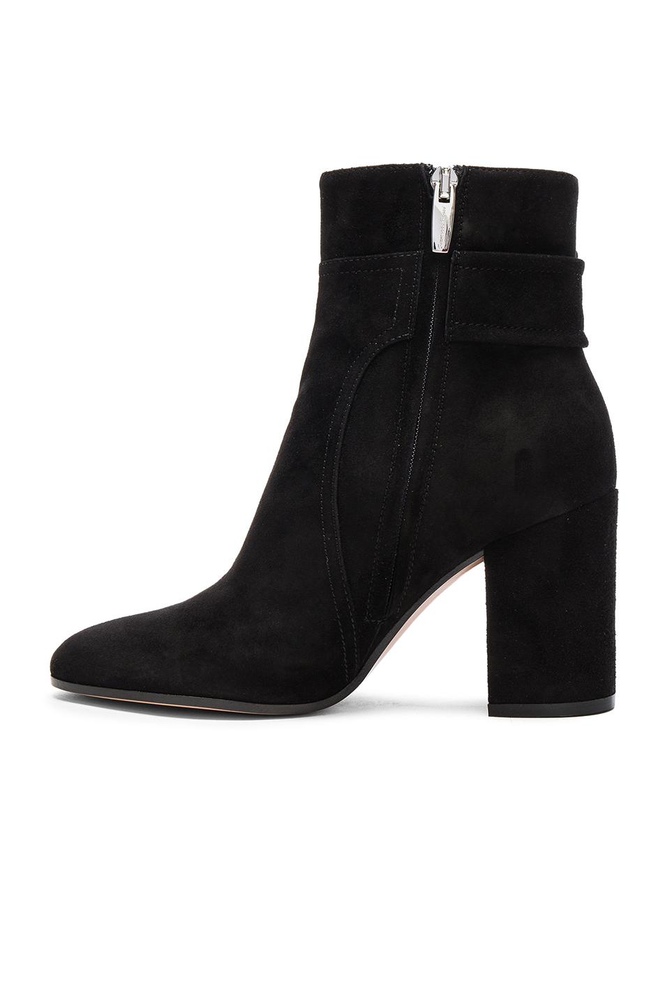 Gianvito Rossi Suede Belted Ankle Boots In Llack | ModeSens