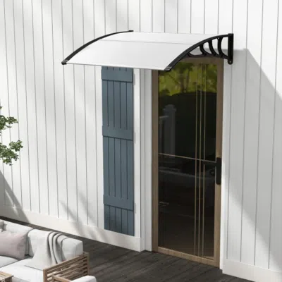 Hivvago 48 X 40 Inch Outdoor Front Door Window Awning Door Canopy Exterior-gray