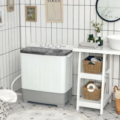 Hivvago 2-in-1 Portable 22lbs Capacity Washing Machine With Timer Control-gray