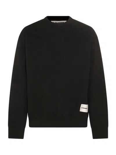 Shop Jil Sander Black Cotton Sweatshirt