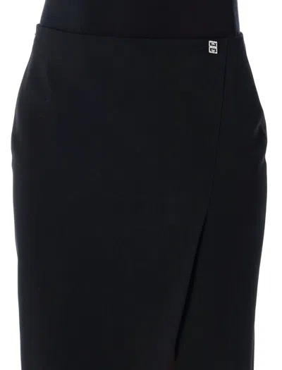 Givenchy Skirt In Wool With 4g Detail In Black