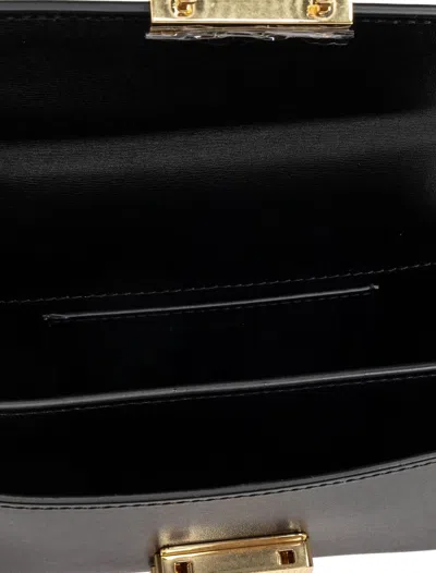 Golden Goose Venice Small Bag In Black Palmellate Leather And Gold Details In Black