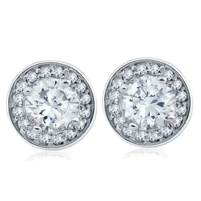 Pompeii3 1 Cttw Halo Diamond Studs 14k White Gold In Multi