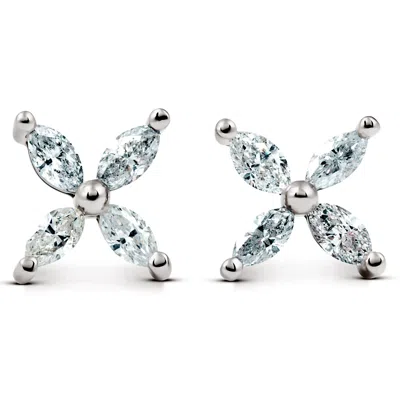 Pompeii3 5/8ct Diamond Eight-stone Marquise Studs 14k White Gold Womens Earrings In Multi