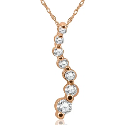 Pompeii3 1/2ct Diamond Journey Pendant 14k Rose Gold Womens Jewelry Necklace In Multi