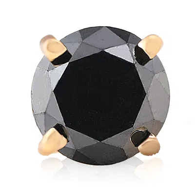 Pompeii3 1ct Black Diamond Single Stud Earring 14k Yellow Gold In Multi