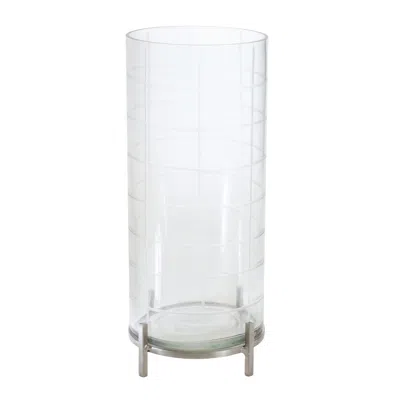 Homezia 2" Silver Flameless Tabletop Hurricane Candle Holder