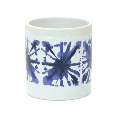 Homezia Set Of Two 6" White Ceramic Round Pot Planter