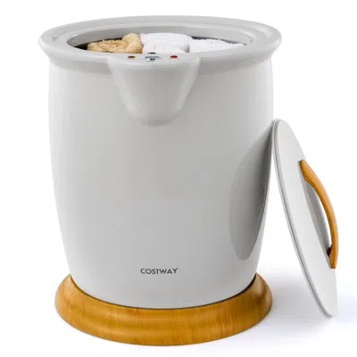 Hivvago Bathroom Towel Warmer Bucket With Fragrance Holder And Auto Shut-gray
