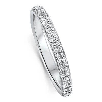 Pompeii3 1/4ct Diamond Micro Pave Wedding Ring Stackable Band 14k Gold Lab Grown In Multi