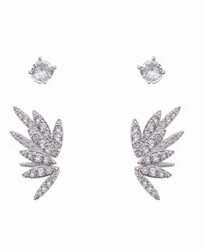 Nicole Miller Women's Duo Rhinestone Earring Set In Silver In Silver