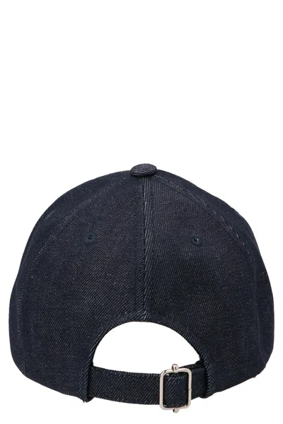 Apc Visor Cap In Textured Denim Blend