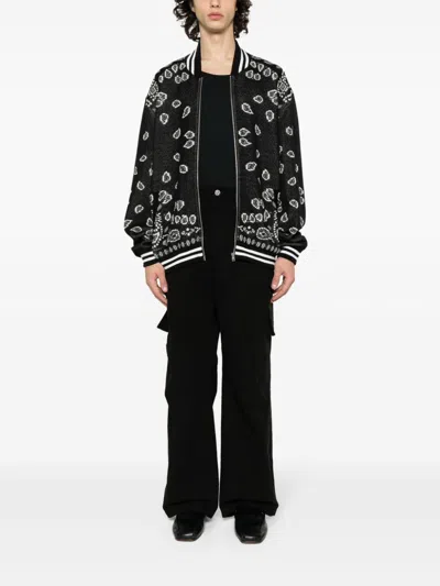 Alanui Paisley Intarsia Knited Zip-up Bomber Jacket