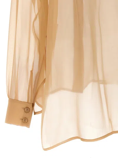 Alberta Ferretti Pointed Collar Sheer Fabric Shirt