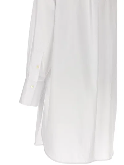 Alberto Biani White Long Plastron Tuxedo Shirt