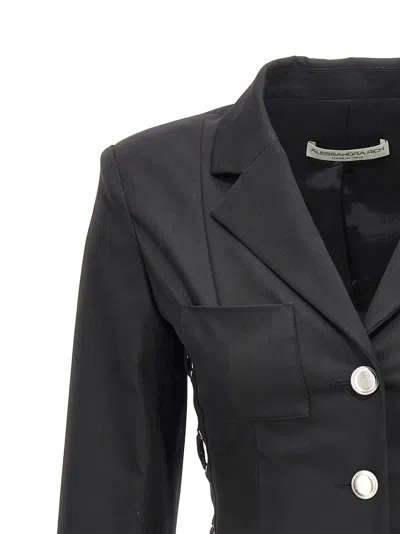 Alessandra Rich Tailored Fit Lace-up Blazer Jacket