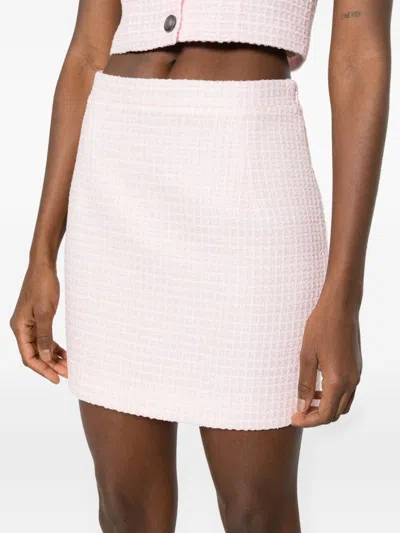 Alessandra Rich Checked Tweed Mini Skirt With Sequin Embellishment