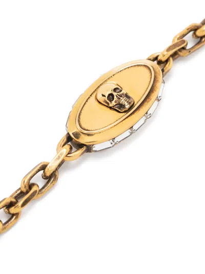 Alexander Mcqueen Cuban Link Chain Bracelet With Skull Detail