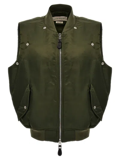 Alexander Mcqueen Alexander Mc Queen Convertible Khaki Nylon Bomber Jacket
