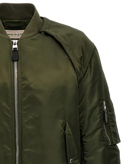 Alexander Mcqueen Alexander Mc Queen Convertible Khaki Nylon Bomber Jacket