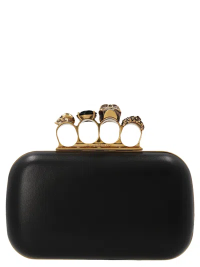 Shop Alexander Mcqueen 'skull Four Ring' Clutch