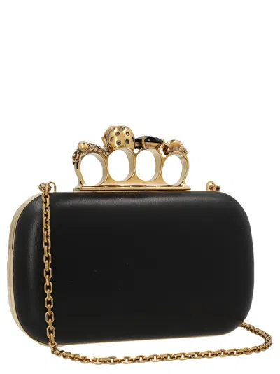 Alexander Mcqueen Skull Four Ring Embellished Clutch