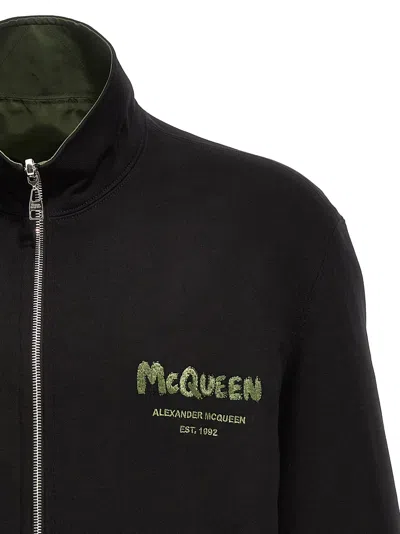 Alexander Mcqueen Graffiti Reversible Jacket In Green