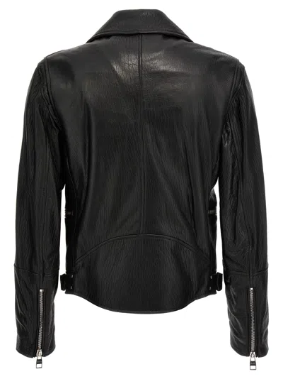 Alexander Mcqueen Slim-fit Zip-detailed Leather Biker Jacket