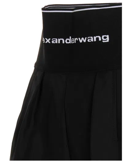 Alexander Wang High Waisted Shorts With Exposed Zipper And Logo Elastic