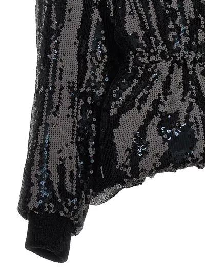 Alexandre Vauthier Black Sequin Bomber Jacket