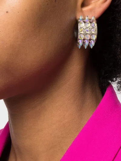 Amina Muaddi Small Hoop Earrings Spike Detailing