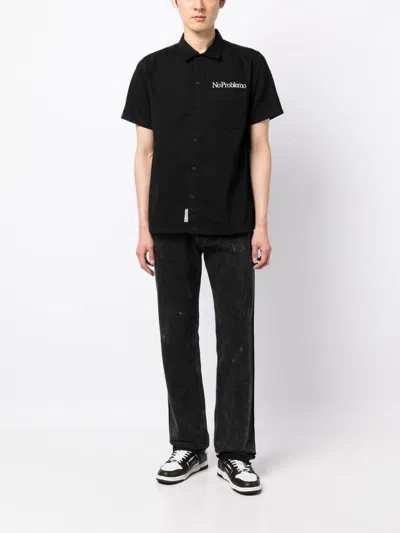 Aries Black Shirt With Embroidery