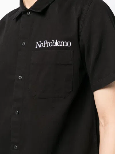Aries Black Shirt With Embroidery