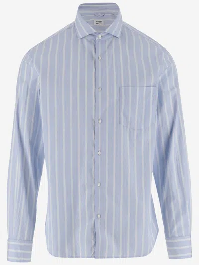 Shop Aspesi Cotton Shirt With Striped Pattern