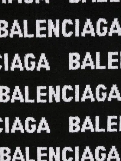 Balenciaga Bal Horizontal Allover Scarf In Black