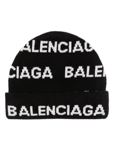 Balenciaga Bal Horizontal Allover Wool Beanie