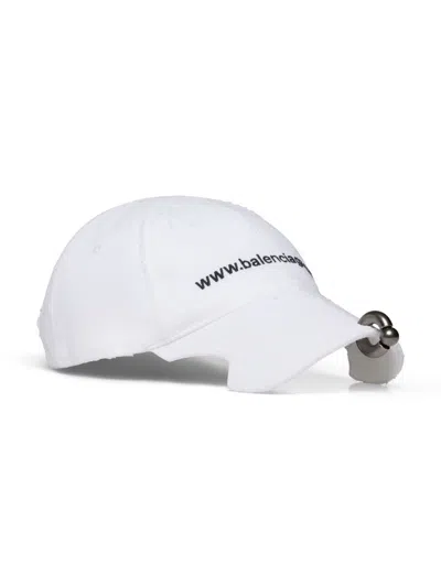 Balenciaga Distressed Embroidered Logo Baseball Cap